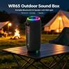 NONE Altoparlante Bluetooth 5.0 Portatile da Esterno WR65 con Superficie in Tessuto, LED RGB Lampeggiante, Collegamento Stereo TWS, Ricarica Rapida USB-C, Supporto per Scheda TF, AUX, Radio FM, 4 Colori