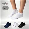 ESSENZA 12 Paia Calzini a basso taglio unisex, calzini corti alla moda，fascia elastica, anti‑sudore e anti‑odore, adatti per allenamenti, tempo libero e vita quotidiana, vari colori disponibili，calzini donna
