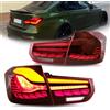 SHXI Fari Posteriori Full LED OEM Diretti Compatibili con BMW F30 F80 M3 2012-2019 Pre-LCI & LCI - Stile GTS con DRL Dinamico a Scaglie di Drago e Indicatore di Direzione Sequenziale (Lente Rossa
