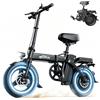 Mairide Bicicletta elettrica C3 - batteria rimovibile 48 V 15 Ah, motore 250 W, velocità massima. 25 km/h, autonomia 40-50 km (assistenza elettrica), pneumatici tubeless da 14 pollici, modello pieghevole con