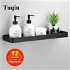 Tuqiu Mensola per bagno mensola per doccia mensola per bagno in alluminio nera mensola per bagno supporto per cucina in alluminio nero a parete