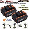 Batteria al litio ricaricabile Worx 20V 8.0Ah/8000mAh WA3551 WA3553 WA3553.1 WA3570 per tutti gli utensili elettrici e da giardino WORX