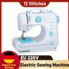 NONE Macchina da Cucire Elettrica a 12 Punti, Macchina da Cucire Domestica a Doppio Filo, 220V EU, Pulsante Blu, Macchina da Cucire Portatile per Lavori Artigianali e Modifiche