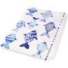 BM Tappeto Antiscivolo Assorbente in Microfibra Flanella 45x75 cm Blu Tappetino Lavabile Morbido Assorbente da Terra per Vasca, Doccia e Bagno Decorato Motivo Pesciolini
