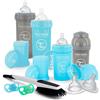 Twistshake Newborn Starter Set di Biberon, 9 st - 4x Anticolica Biberon, 2x Succhietti, 2x Grande Tettarelle, 1x Scovolino per Bottiglie, 0+ Mesi, Ragazzo