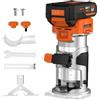 PARRIOR Router decespugliatore senza fili con motore brushless, 6 velocità digitali (10000-30000 giri/min), batteria da 2,5 Ah, strumento di taglio per legno, campo di serraggio 1/4 & 3/8