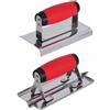 Baoblaze 2 Pezzi Attrezzo per Angoli da Stuccatore con in Acciaio Inox Ribattini per Pareti Cazzuola per Rifiniture con, Set Da 2 Pezzi Composto Da Strumento Per Angoli Arrotondati E Strumento Per Scanalature