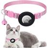 Ledeak Airtag Collare Gatto, Riflettente Collare Gatto Compatibile con GPS Airtag, Collarino Gatto Antistrozzo con Modello Zampa di Gatto, Regolabile Collare Gatto per Gattini, Gatti (Rosa)