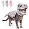 Generic Costume Da Dinosauro Per Animali Domestici, Completo 3D in Peluche T-Rex Per Gatti E Cani, Cappuccio Realistico Per Cosplay Di Halloween, Abbigliamento Morbido Per Animali (Grigio,17.7 in)