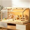 BingoPaw XXL Gabbia per Criceti 120x60x60cm Grande Legno e Vetro Temperato con Luce