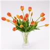 Avoeco 20 tulipani artificiali realistici al tatto, bouquet di tulipani finti realistici per vaso, elegante decorazione per la casa, centrotavola per matrimoni e tavoli (20, arancione)