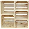 MARWOOD PREMIUM QUALITY Marwood Cassetta in legno naturale di alta qualità, fiammato con manico, multifunzione, in stile vintage, per frutta, scarpe, vino, scaffali, modello Venedig, da 55 x 55 x 29 cm
