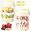 Jogoico 2 Pezzi Vetro per Overnight Oats con Coperchi 500ml Vaso Plastico | Bicchiere per Yogurt Portatile Vaso per Overnight Oats Adatto a Microonde Lavastoviglie Riutilizzabile per Lavoro, Scuola