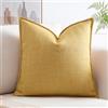 Artscope 1 Pezzi Lino Copricuscini Decorativo Federe 40x40cm, Giallo | Morbido Cuscini in Finto Lino per Domestica Soggiorno Camera da Letto Divano