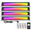 SKYWORLD 4 Pcs Faretto LED RGB Esterno, 28W 2800LM 90 LEDs Barre Luce LED RGB con Telecomando, Impermeabile Proiettore Faretti Colorati Intelligente per Giardino Festa Halloween Discoteca Natale