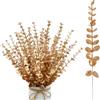 Generic Confezione da 20 steli di eucalipto artificiali, fiori finti per casa, ufficio, bouquet di fiori, centrotavola, decorazione per matrimoni, decorazioni natalizie (oro)