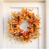 YYSWSAKY Ghirlanda Autunnale da 60 cm, Zucche e Foglie d'Acero Artificiali | Grande Ghirlanda Decorazione per Porta d'Ingresso, Ambienti Interne ed Esterne, Festa del Ringraziamento e Halloween