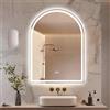 moderntop Specchio da bagno a LED arcuato con illuminazione - sensore touch, dimmerabile, antiappannamento, 3 modalità di colore, regolabile, design moderno, 60 x 80 cm