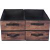 JAKAGO Confezione da 4 organizer per armadio, pieghevoli, per cassetti, 39 x 29 x 14 cm, scatole portaoggetti per vestiti, camicie, pantaloni, asciugamani, giocattoli (venature del legno)