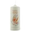 Palais du Rosaire Candela bianca per conferma con citazioni religiose 15 x 6 cm - Candela devozionale - Culto cristiano in cera vegetale
