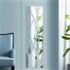 BAODBF Specchio ad Albero Decorazione Muro Acrilico 3D Adesivi Fai-da-Te Rami Decorativi a Parete Argento Autoadesiva Arte