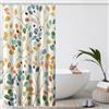 Amaredom Tenda da Doccia Floreale per il Bagno, Decorazione Bagno con Foglie Colorate, Set di Tende da Doccia con Ganci per Tenda - 120x200 cm