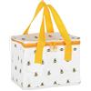 something different DP_04131 - Borsa per il pranzo, stampa ape, 16 cm x 21 cm x 13 cm, confezione da 1, bianco e giallo