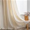 Sutuo Home, Tenda bohémien a pois all'uncinetto, semi-oscurante, con nappe fatte a mano, con tasca per asta, stile vintage, rustico, per soggiorno e camera da letto, 1 pannello 150 x 213 cm (larghezza