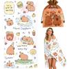 KMFASVX Capybara Telo Mare+Tasche, Capybara Telo Antisabbia Mares Coperta da Spiaggia Teli Mare Microfibra Coperta da Spiaggia da Viaggio Leggero e Portatile Doccia Asciugamano per Piscina 80x160cm (C)
