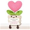 Giftasy Regalo Laurea Donna, Regalo per Neolaureata - Cuore All'Uncinetto | Regali Donna Originale per Congratulazioni Laurea, Decorazione Fatta a Mano, Dimensioni: 7×6×12.5cm