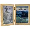 Smiling Art cornice per 2 foto in legno MDF con vetro, cornice pieghevole, doppia cornice (Beige, Formato ritratto, 2 x 13 x 18 cm)