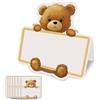 Dreamark 80 Pezzi Segnaposti Cartellini Orsetto Carino per Battesimo,Segnaposto Battesimo Nascita e Compleanno.Segnaposto Compleanno.Biglietti Pieghevoli Decorativi Eventi e Feste Speciali