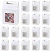 NBEADS 30 Pz Scatole di Carta Kraft con Manico, Scatole Regalo con Finestra Scatola Regalo Pieghevole In Cartone Scatola per Caramelle Scatola per Bomboniere per Sposa, Natale, Bianco, 10x6x15cm