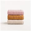 GAMUSI Set di 3 Asciugamani 100% Cotone con Gancio, 50x70 cm, 600g/m², Rosa - Senape - Pietra.