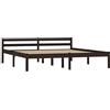vidaXL Giroletto Classico Elegante Robusto Struttura Telaio Letto Marrone Scuro 160x200 cm con Testiera e Doghe in Compensato Legno Massello Pino