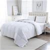 Vico Casa® GUENDALINA Soffice Piumino singolo in piuma naturale d'oca bianca, Misura 155x200cm, 4 punti di calore; tessuto esterno 100% cotone TC233, imbottitura 10% piumino 90% piumetta bianca