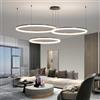 Mikeru Lampadario A Led Grande Per Soggiorno, 3 Nero Cerchi (Ø40/60/80Cm) - 120W, Per Hotel/Ingresso 3000k-6000k Dimmerabile, Luminosità Regolabile Dal 10% -100% Con Funzione Di Memoria