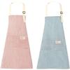 Rairsky 2 Pezzi Grembiule Cucina Donna Cotone e Lino, Grembiule da Cucina Chef con