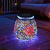TOTHDATE 1PCS Lampada Solare a Mosaico Ovale per Esterni, Interruttore On/Off, Vetro a Mosaico Sospeso, Lampada Solare da Tavolo IP65 Impermeabile per Prato, Sentiero, Cortile, Terrazza, Pavimento