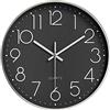 Nutabevr 12 Pollici Orologio da Parete Argento nero Silenzioso Moderno, 30 cm Silenzioso Senza Ticchettio Movimento al quarzo, Per soggiorno,Camera da Letto,Cucina,Ufficio,Scuola