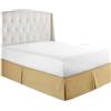 AHIOJEGX Vestiletto Gonna da letto plissettata su misura con tessuto resistente - Altezza 35 cm (14 pollici) (senza lenzuolo)(Khaki,160x190x35 cm)