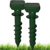 Generico Solar Powered Ultrasonic Mole Repeller Stake, Serpente & Skunk Repellent, Impermeabile Ultrasonic Repellent Cat Repeller E Scarer, Impermeabile Solar Powered Screw Mole Repellents (2pcs)