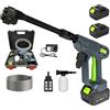 TANIASHOP Idropulitrice Portatile a Batteria 48V 6000mHa ad Altra Pressione 30 Bar con Motore Brushless Ugello Regolabile 6 in 1 Idropulitrice Senza Fili con Tubo da 5M ideale per Auto Casa Giardino