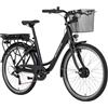 F.lli Schiano Bici Elettrica da Città 26, Batteria 540Wh, E-Moon | Bici Elettrica Uomo Donna, con Motore 250W, Batteria Rimovibile, Display Con App, Nero