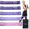 PORTENTUM elastici fitness, set di 5 fasce elastico fitness. Comoda e resistente bande elastiche fitness. Fascia elastica fitness, elastici palestra
