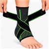 JAPORIA Cavigliera Sportiva Regolabile, Fascia di Supporto Leggera per Allenamento, Escursioni e Attività Quotidiane, Elastica e Traspirante per Running, Calcio, Basket, Tennis, Fitness, Palestra (Verde-L)