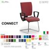 SEIPO CONNECT CN0062 Poltrona visitatore a slitta CROMATO con braccioli SCHIENALE MEDIO SEIPO ECOPELLE D2
