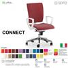 SEIPO CONNECT bianco CN0073 Poltrona operativa Movimento sincronizzato "R4" braccioli SCHIENALE MEDIO SEIPO ECOPELLE D2