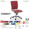 SEIPO CONNECT bianco CN0076 Poltrona operativa Movimento sincronizzato "R4" SCHIENALE MEDIO SEIPO ECOPELLE D2