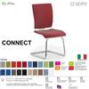 SEIPO CONNECT BIANCA CN0079 Poltrona visitatore a slitta CROMATA SCHIENALE MEDIO SEIPO TESSUTO V